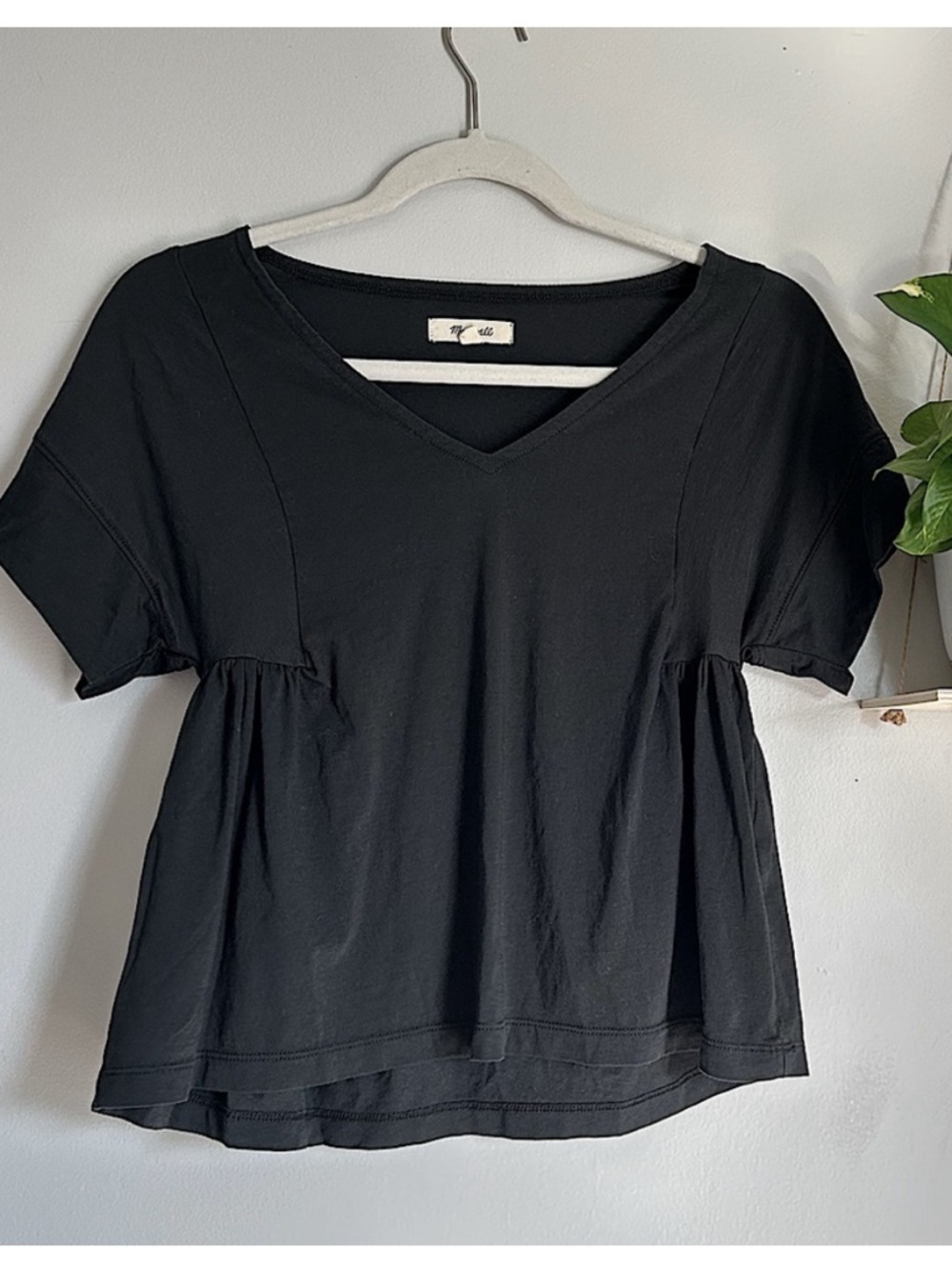 🩷 MADEWELL SHORT SLEEVE TRENDING FIT AND FLARE SUMMER TOP SIZE XXS